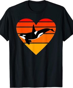 Orca Killer Whale Retro Vintage Animal Lover Sunset Orcas T-Shirt