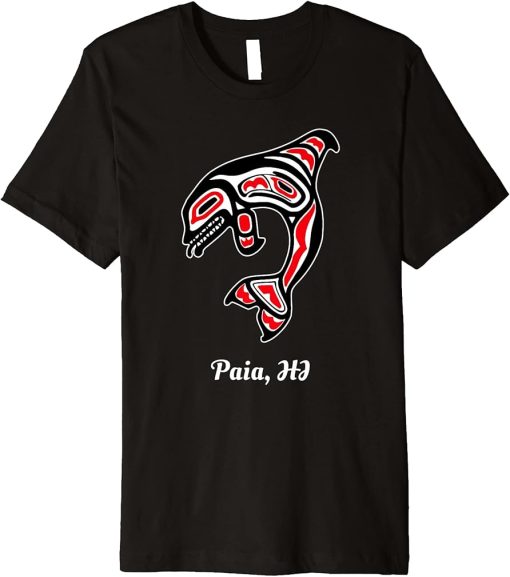 Native Paia Hawaii Red Orca Killer Whale Premium T-Shirt