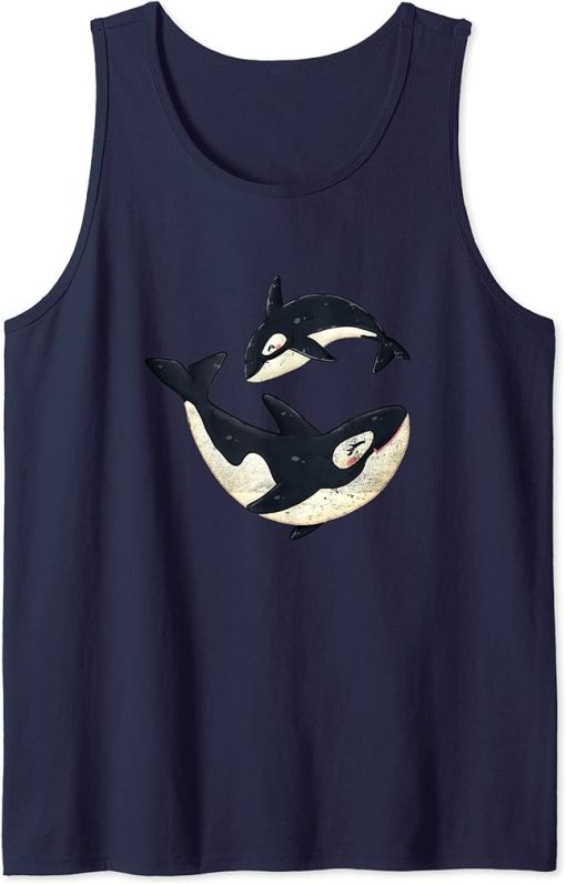 Cute Dolphins Whales Orca Whale Design Orcas Boys Girls Tank Top