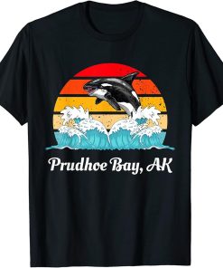 Vintage Prudhoe Bay AK Distressed Orca Killer Whale Art T-Shirt