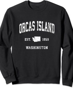 Orcas Island Washington WA Vintage Athletic Sports Design Sweatshirt