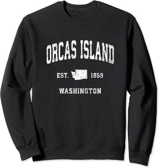 Orcas Island Washington WA Vintage Athletic Sports Design Sweatshirt