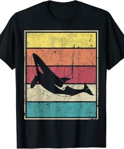 Orca. Retro Vintage With Classic Stripes. T-Shirt